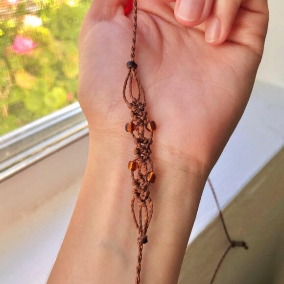 Boho Granola Girl Beaded Macrame Necklace | Choker - Picture 3 of 6